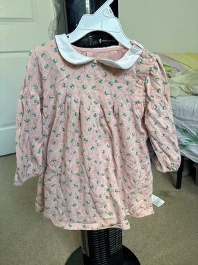 Toddler Girls long sleeve dress size 2-3T little girl top dress pink
